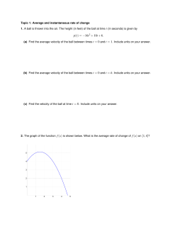 p(t) = &minus;16t 2 +10t +6. and t = 1 and t = h