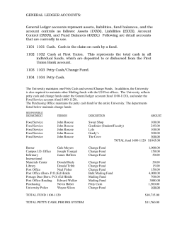 GENERAL LEDGER ACCOUNTS - Millersville University