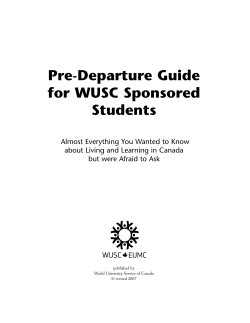 Pre-Departure Guide - World University Service of Canada