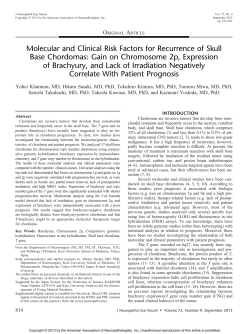 Molecular and Clinical Risk Factors for Recurrence of Skull Base