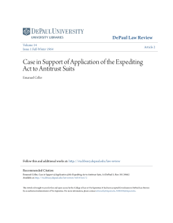 Case in Support of Application of the Expediting Act