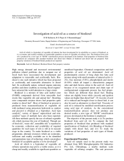 Investigation of acid oil as a source of biodiesel