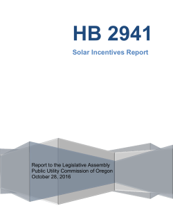 Solar Incentives Report - Oregon Public Utility Commission