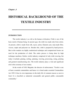 HISTORICAL BACKGROUND OF THE TEXTILE INDUSTRY