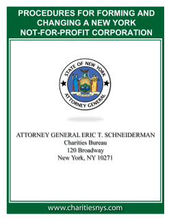 Procedures for Forming and Changing Not-For