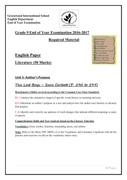 Grade 09 Final Exam Required Material