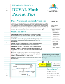 DUVAL Math Parent Tips