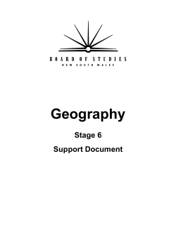 Geography Stage 6 Support Document