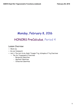 020816 Day5 Six Trigonometric Functions.notebook