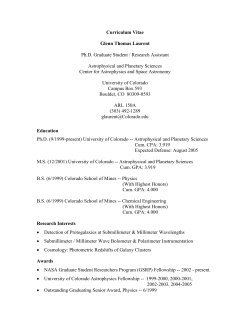 Curriculum Vitae - Center for Astrophysics and Space Astronomy