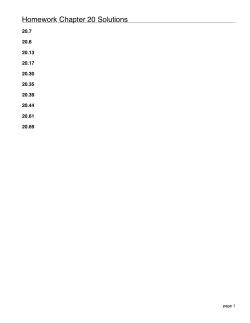 Homework Chapter 20 Solutions