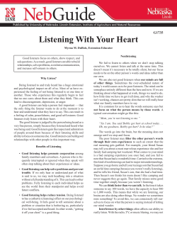 Listening With Your Heart - University of Nebraska&ndash;Lincoln