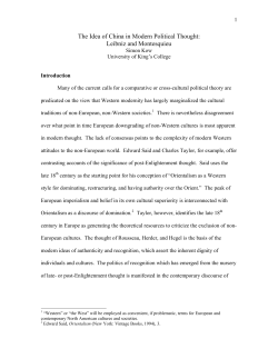The Idea of China in Modern Political Thought
