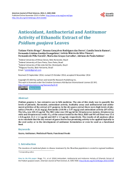 Antioxidant, Antibacterial and Antitumor Activity of Ethanolic Extract