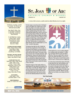 may 22 &bull; st. joan of arc &bull; 1 may 22, 2016 your catholic community in