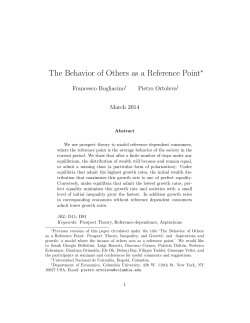 The Behavior of Others as a Reference Point