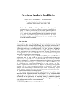Chronological Sampling for Email Filtering