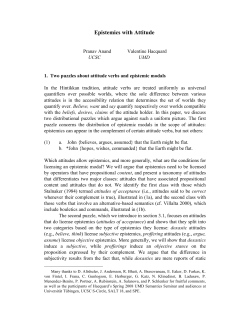 Epistemics with Attitude - UMD Linguistics