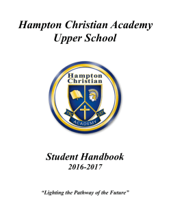 Student Handbook - Hampton Christian Academy