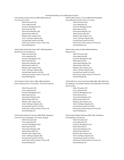 Presidential Rankings of the Gilded Age Presidents 17th President