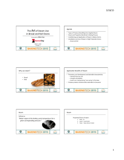 3/18/15 1 The Art of Steam Use in Bread and Roll Ovens