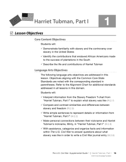Harriet Tubman, Part I