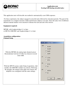 Galvanic skin response scoring of two alternating conditions