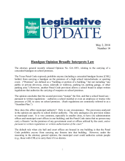 Handgun Opinion Broadly Interprets Law