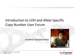 Introduction to LOH and Allele Specific Copy Number User Forum