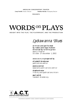 Lackawanna Blues Words on Plays (2002)