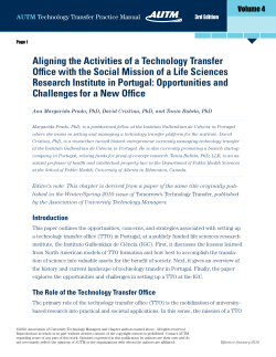Aligning the Activities of a Technology Transfer Office with the Social