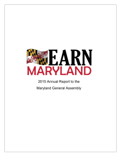 Employment Achievement Right Now (EARN) Maryland 2015