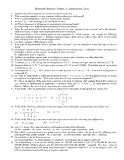Homework Questions &ndash; Chapter 11 &ndash; Intermolecular Forces