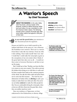 A Warrior`s Speech by Chief Tecumseh