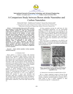 A Comparison Study between Boron nitride Nanotubes