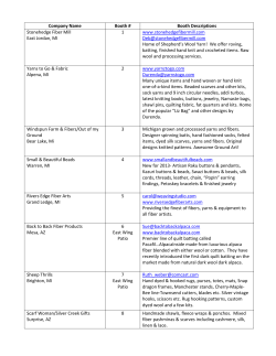 Company Name Booth # Booth Descriptions