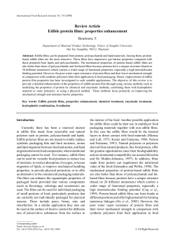 Edible Protein Films: Properties Enhancement
