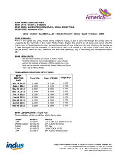 Only Latin America Tours is a special division of Indus Travels Inc