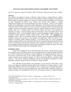 HAWAIIAN BEACHES DOMINATED BY LONGSHORE TRANSPORT