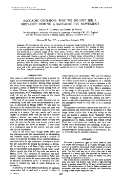 Saccadic omission. Why we do not see a grey