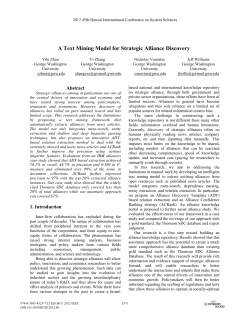 A Text Mining Model for Strategic Alliance Discovery
