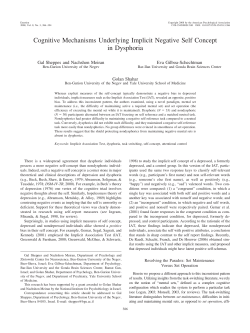 Cognitive Mechanisms Underlying Implicit Negative Self Concept in