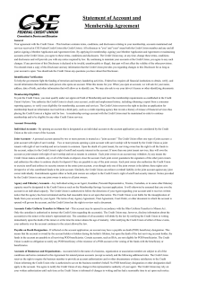 Statement of Account and Membership Agreement
