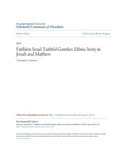 Faithless Israel, Faithful Gentiles: Ethnic Irony in Jonah and Matthew