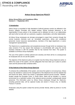 Airbus Group OpenLine POLICY