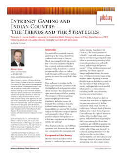 Internet Gaming and Indian Country: The Trends and