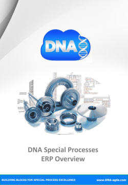 DNA Special Processes ERP Overview