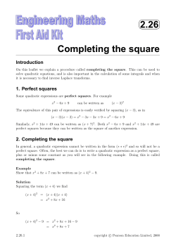 2.26 Completing the square