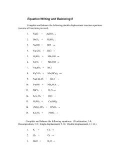 equat_writing_balanc_ii Equation Writing and Balancing II Complete