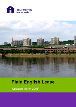 Plain English Lease - Your Homes Newcastle